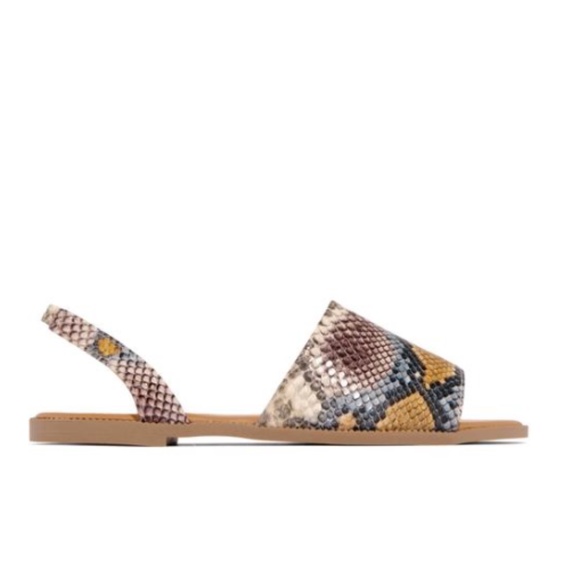 Snake Print Slingback Sandals - Picture 3 of 5